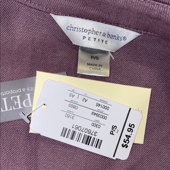 NWT!! Christopher & Banks Purple Jacket Casual Size PS Petite Small - Picture 8 of 10